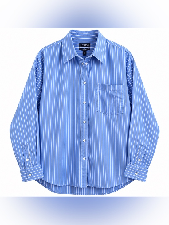 J. Crew Tops - J.Crew Étienne Oversized Button Down Shirt Blue White Stripe NWT Medium
